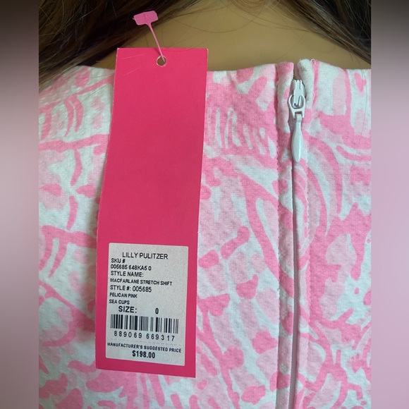 🌷 NWT Lilly Pulitzer Pink Macfarlane Stretch Shift Dress - Picture 2 of 6